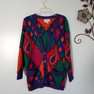 Vintage 80s Chunky Oversized Cardigan Sweater